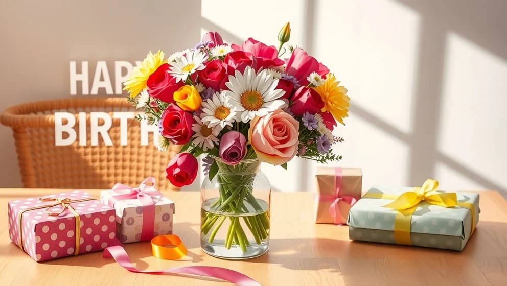 Grattis på födelsedagen blommor som gör dagen spesiell